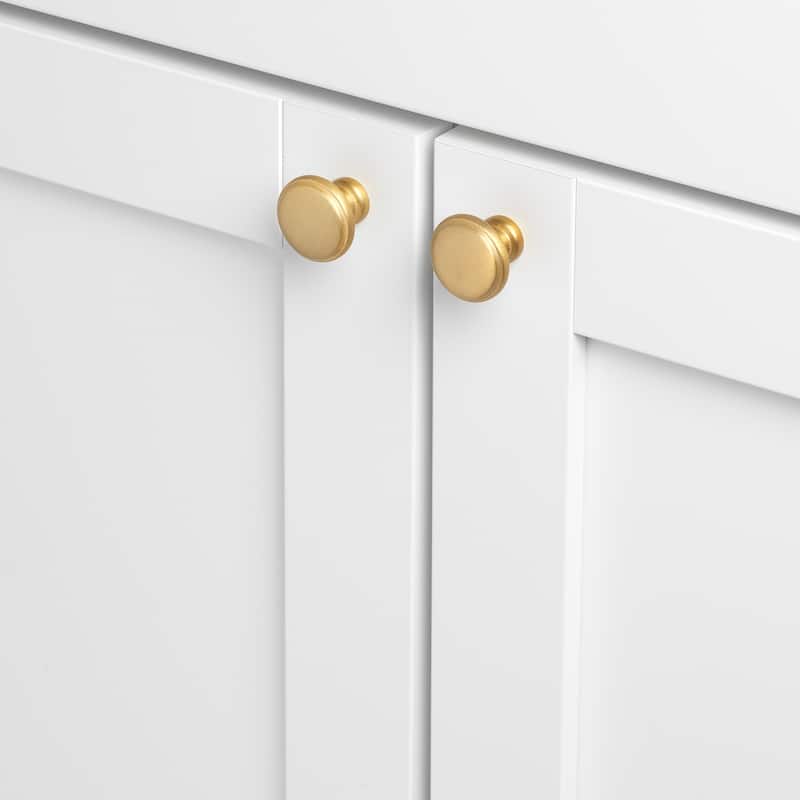 GlideRite 1.125-inch Satin Gold Round Ring Cabinet Knobs (Pack of 10)