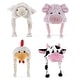 preview thumbnail 1 of 5, Dollibu Collection of 4 Farm Animal Super Soft Hats With Ear Flaps