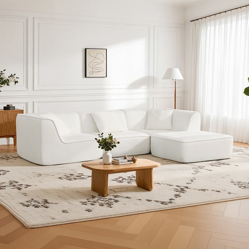 Spruce & Spring Compressed Modular Sectional Boneless Sofa for Living Room