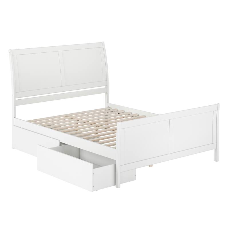 AFI Portland Platform Bed with Matching Footboard & Storage Drawers