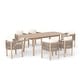 preview thumbnail 12 of 11, Outdoor Dining Set 7-Piece Acacia Wood Rope-Woven Arm Chairs with Extendable Dining Table