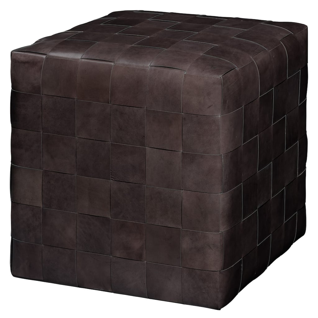 Jamie Young Woven Leather Ottoman