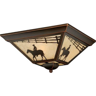 Vaxcel Lighting Trail 3 Light Flush Mount Outdoor Ceiling Fixture with