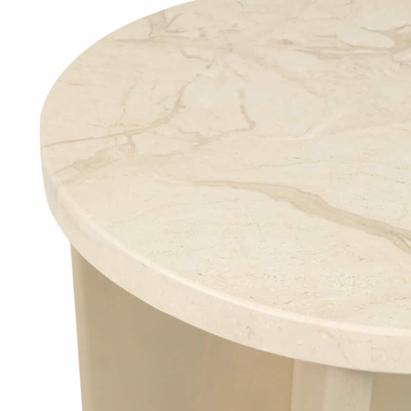 Stone Wood Accent Table Decorative Contemporary Silhouette Style