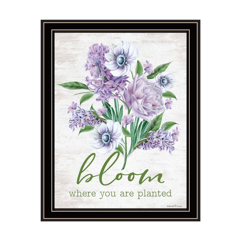 TrendyDecor4U Contemporary "Bloom Where You Are Planted" Framed Print Wall Art - Multi