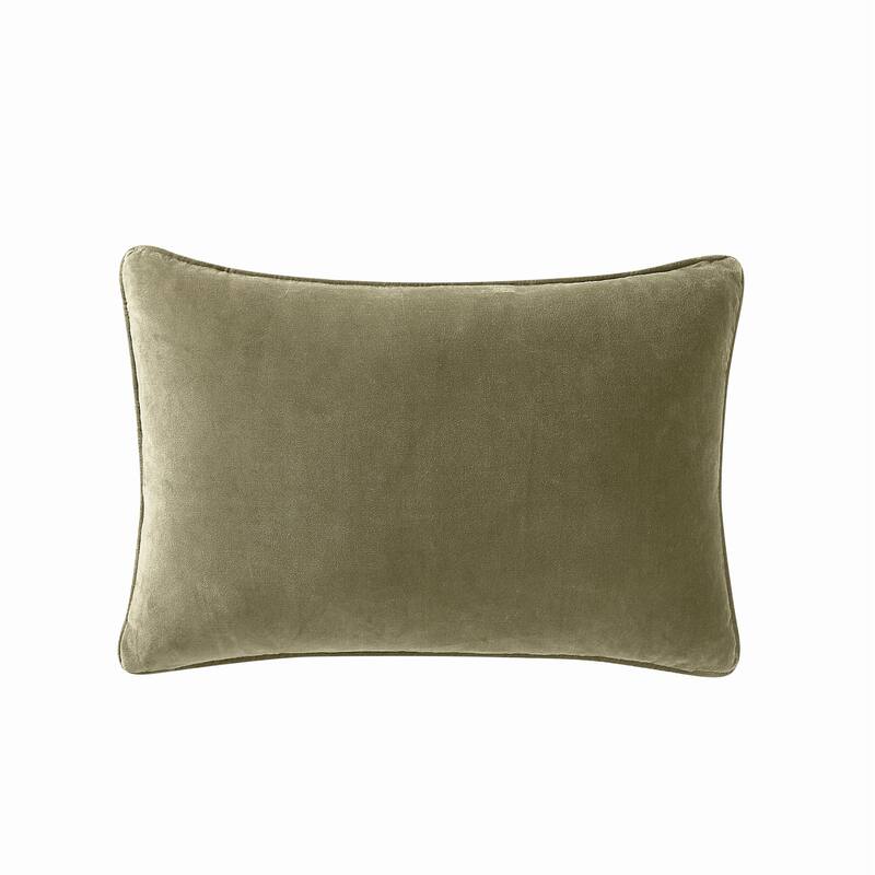 Brooklyn Loom Matte Cotton Velvet Decorative Pillow - Green - 14x20