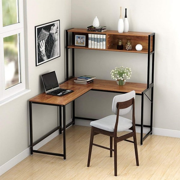 Shop L Shaped Desk With Hutch 55 Corner Computer Desk Gaming