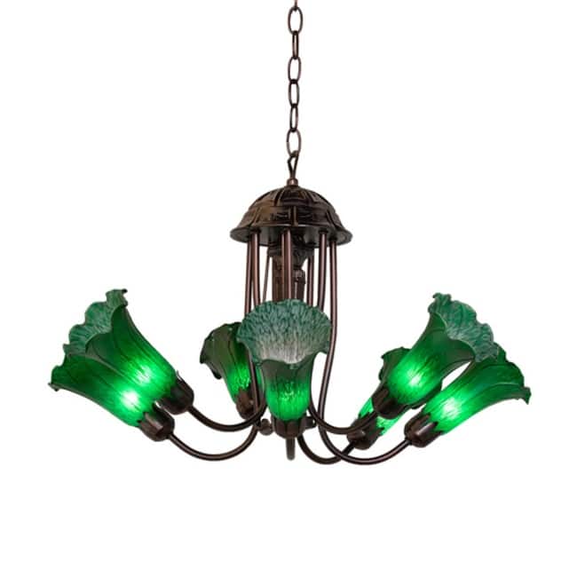 Meyda Tiffany 251578 Green Tiffany 7 Light 24" Wide Chandelier