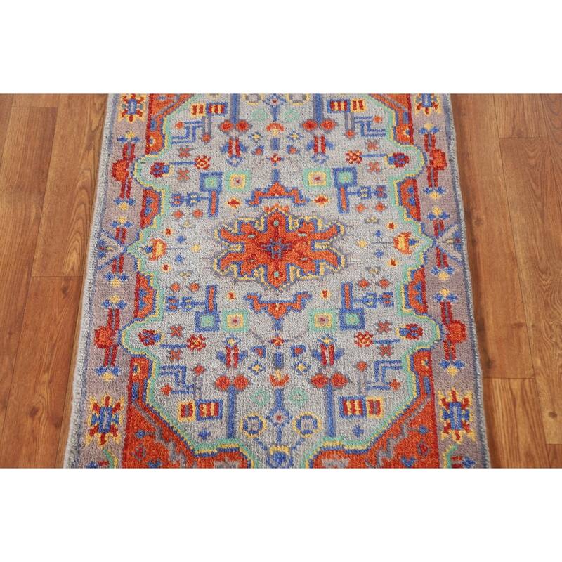 Geometric Kazak Oriental Area Rug Handmade Wool Carpet - 2'0"x 3'0"