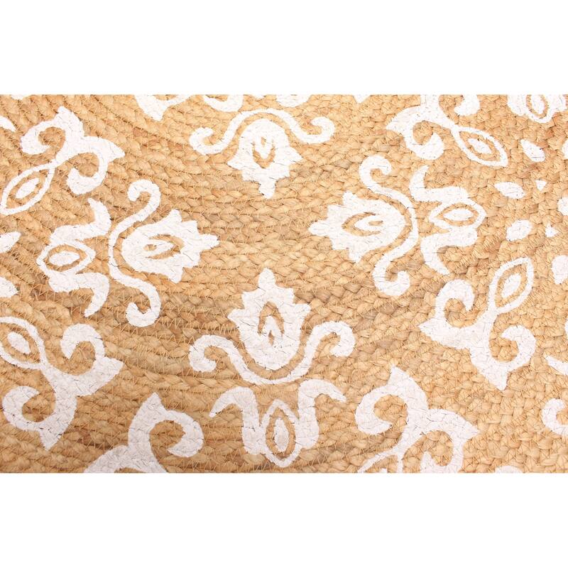 ECARPETGALLERY Braided Weave Palas Denizli Tan Jute Rug - 3'0 x 3'0