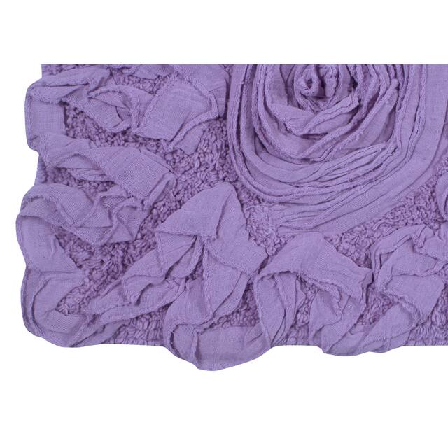 Home Weavers Bellflower Collection Absorbent Cotton Machine Washable Bath Rug 21"x34"