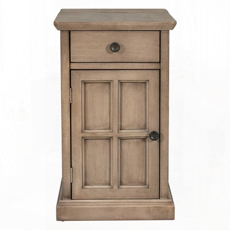 End Table Side Table with USB Ports and One Multifunctional Drawer with cup holders