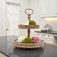 preview thumbnail 22 of 27, Distressed Wood 2-Tier Tray with Metal Handle