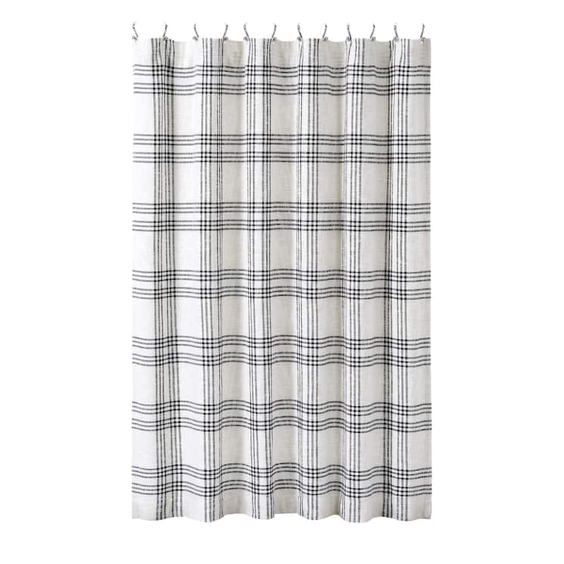 Black Plaid Shower Curtain 72x72