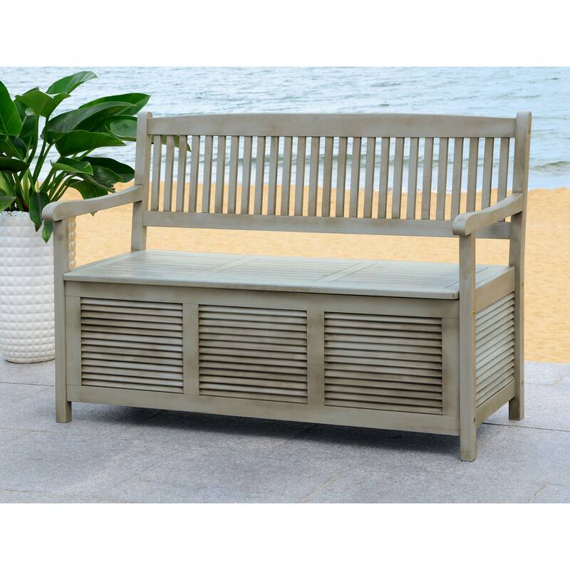 SAFAVIEH Outdoor Melany Storage Bench - 50Wx24Dx35H