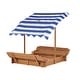 preview thumbnail 12 of 18, Kids Sandbox with Adjustable Cover, 46'' Wooden Sand Box with 2 Foldable Bench Seats, Outdoor Sandpit for Backyard Play