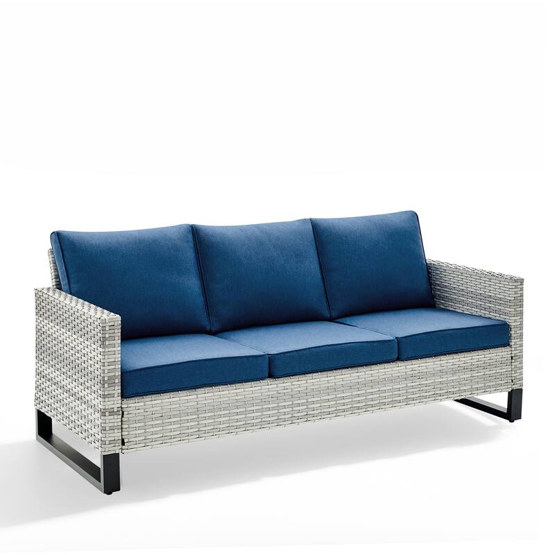 3-Seat Outdoor Patio Couch Patio Wicker Sofa