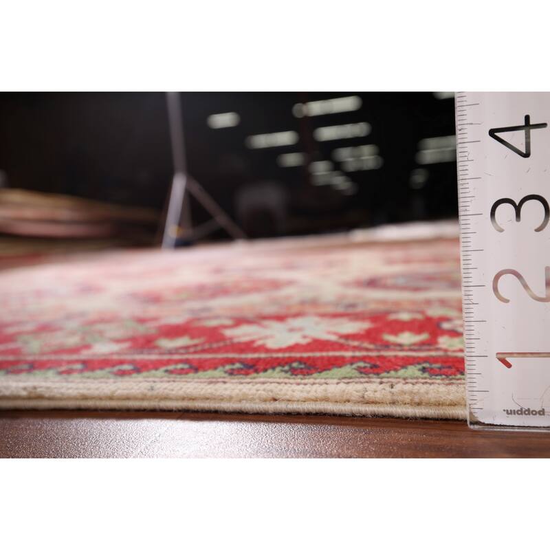 Beige / Ivory Kazak Oriental Area Rug Hand-Knotted Wool Carpet - 4'11" x 6'6"