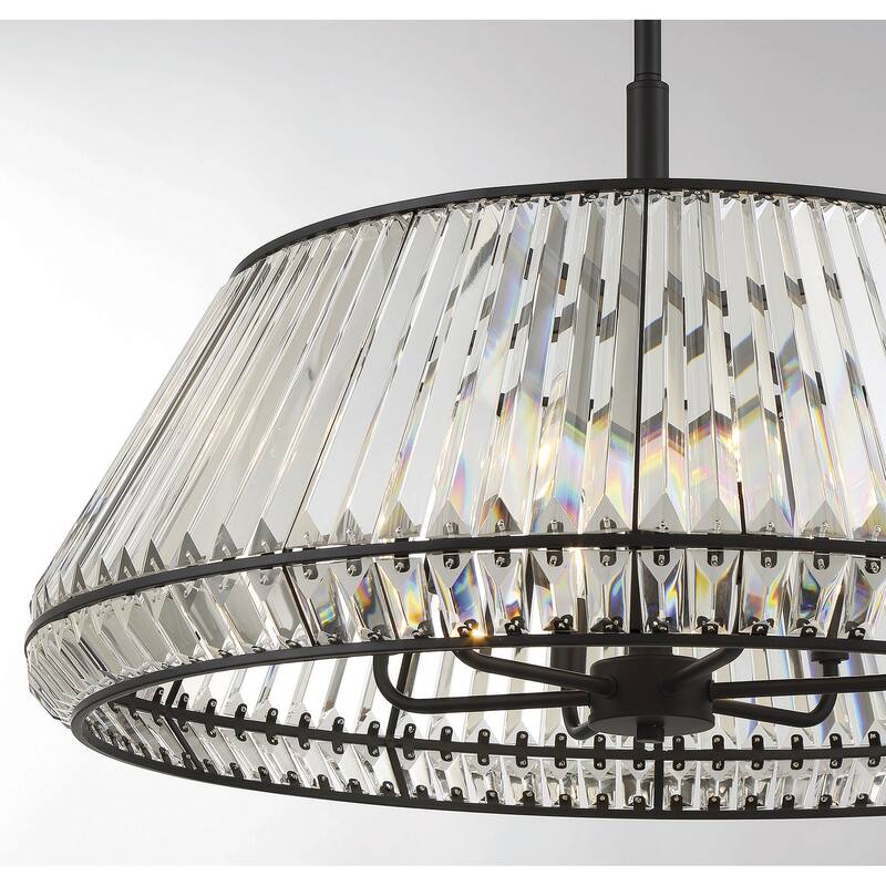 Savoy House 7-1610-6 Pyramid 6 Light 29" Wide Crystal Drum Chandelier