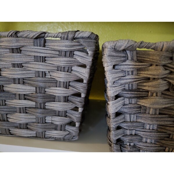 Top Product Reviews For Seville Classics Nesting Woven Shelf Storage Basket Assortment 3 Piece Set 23122411 Overstock