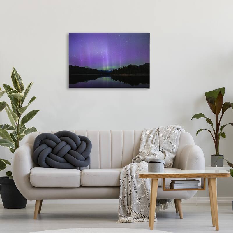 Stupell Luminous Purple Northern Lights Canvas Wall Art Design By Nancy Crowell