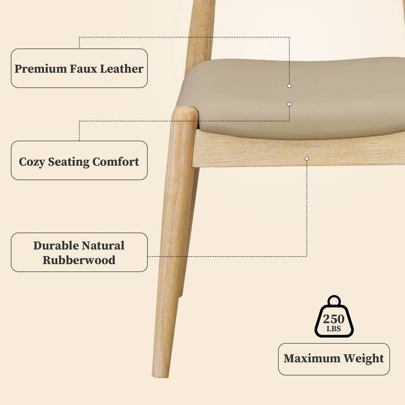 Christopher Knight Home - Walden Vintage Solid Wood Upholstered Dining Chair Set of 2 with Ergonomic Backrest