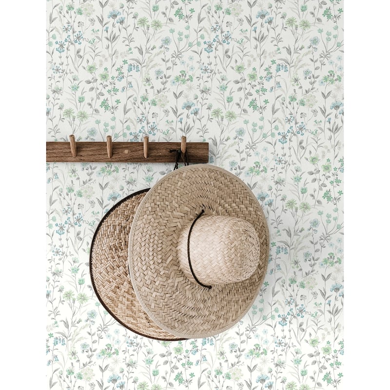 NextWall Wildflowers Peel and Stick Wallpaper