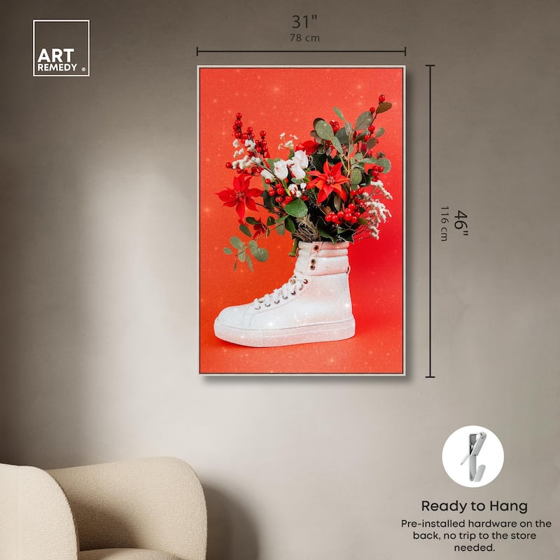 Christmas Sneaker Canvas by Art Remedy