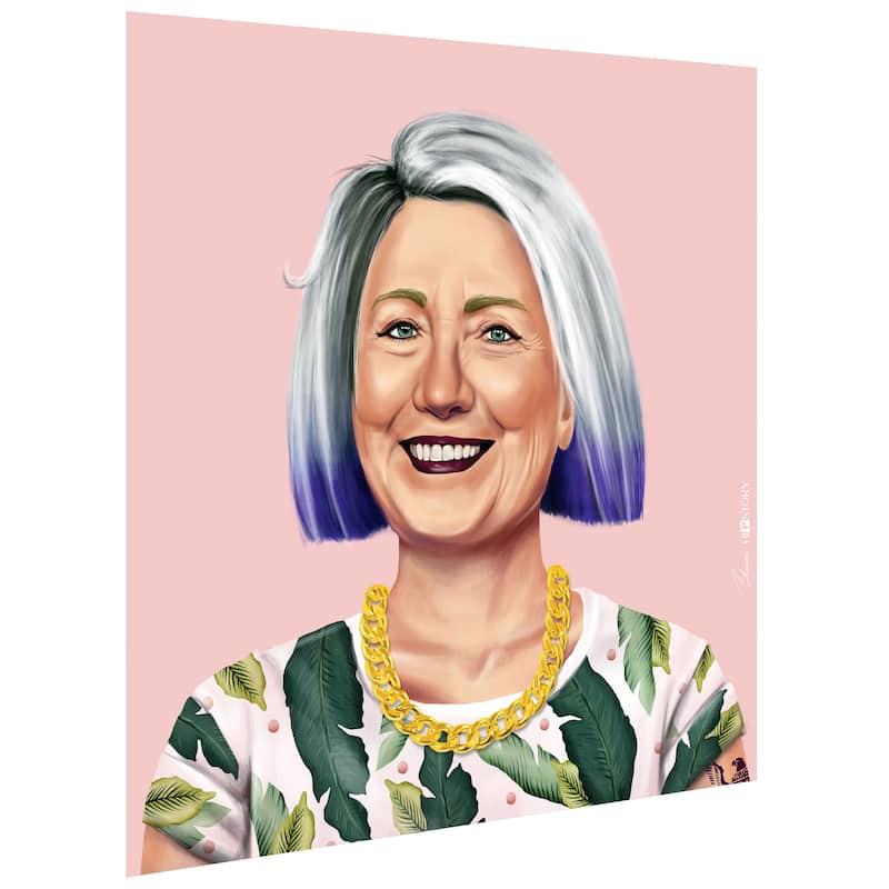 Empire Art Direct "Hip Hillary" Printed Tempered Art Glass Wall Art