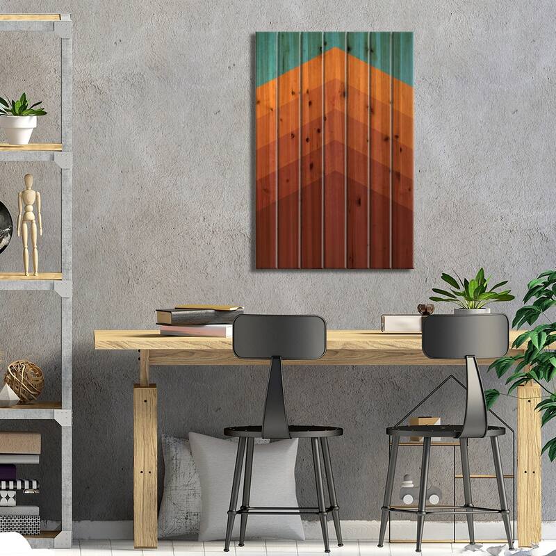 Abstract Mountain Sunrise II Print On Wood by Jay Stanley - Multi-Color