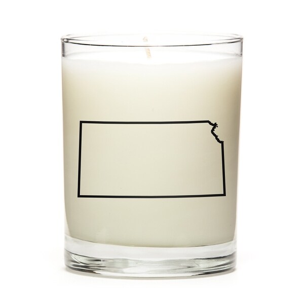 State Outline Soy Wax Candle, Kansas State, Fine Bourbon