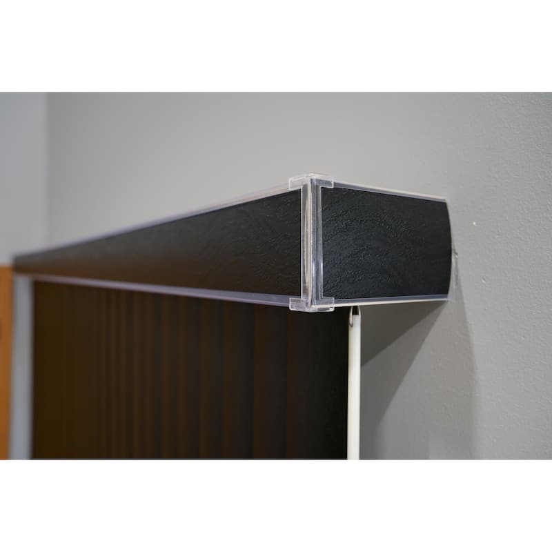 BlindDen Black Frisco Textured Vinyl Vertical Blind, CORDLESS