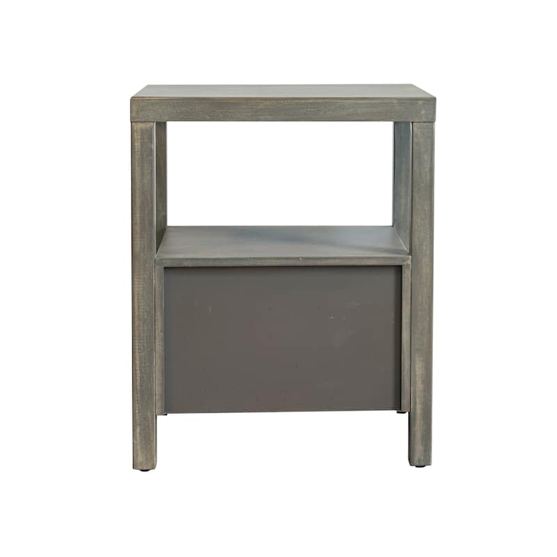 Painted Solid Acacia Wood Storage End Table by East at Main