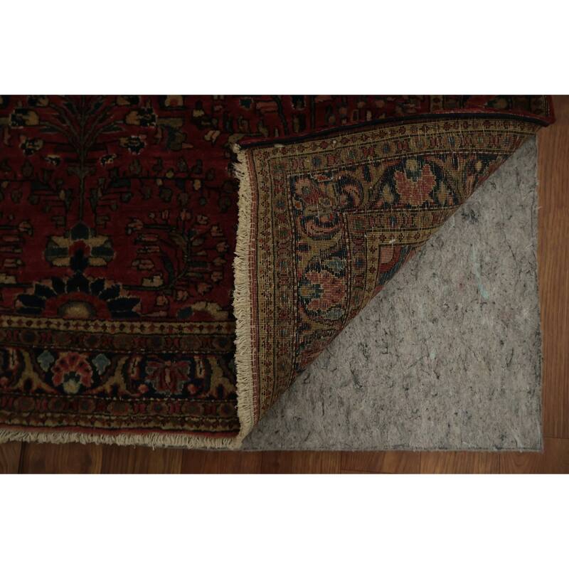 Hand Knotted Oriental 100% Wool Carpet Traditional Floral Red Sarouk Area Rug - 4' 10'' X 3' 4''