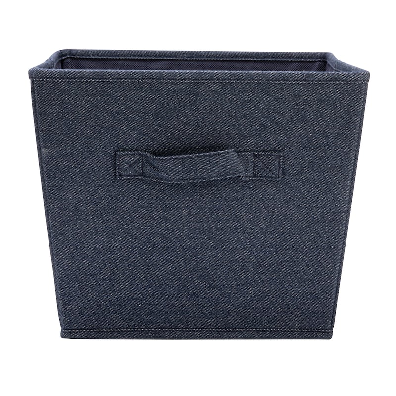 Household Essentials Tapered Fabric Hard-Sided Storage Bins with Cloth Handles - 12.0"L x 14.0"W x 10.0"H