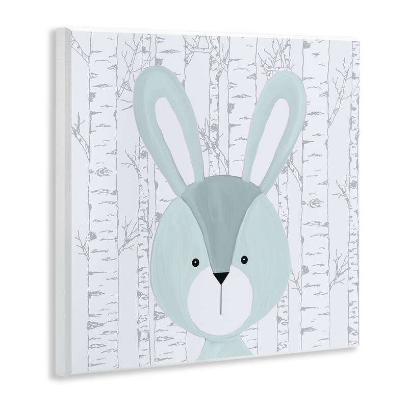 Stupell Charming Bunny on Birch Wall Plaque Art Design By Kim Allen