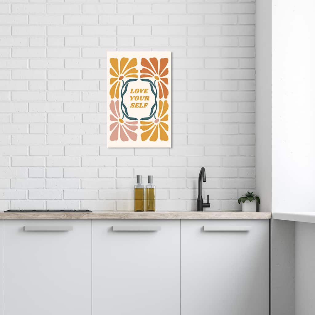 Wynwood Studio Canvas Typography and Quotes Love Yourself Ochre Gold Gold and Modern & Contemporary Wall Art Canvas Print