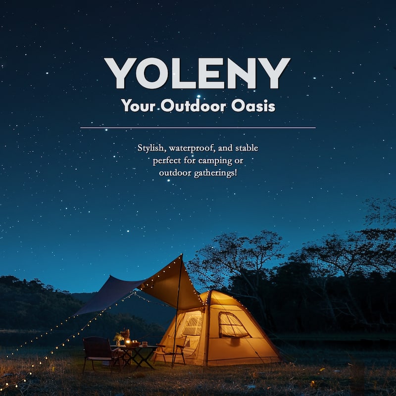 Inflatable Tent 4-6 Person - Instant Setup Waterproof Cabin Tent with Pump (Beige/Light Green)