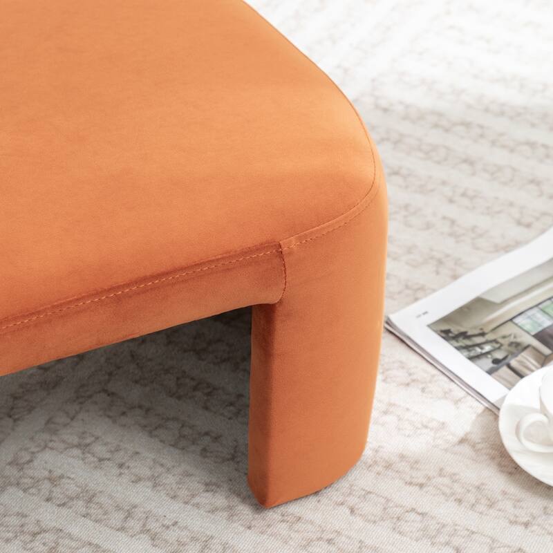 SEYNAR Modern Velvet Rectangle Accent Ottoman