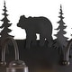 preview thumbnail 12 of 11, Bozeman 2-Light 16.75 in. W Burnished Bronze Rustic Cabin Bathroom Vanity Lighting Fixture, Amber Flake Glass Shade, Bear, Trees