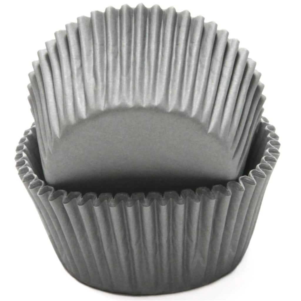 Chef Craft 50 Count Cupcake Liners Muffin Size Baking Cups, Gray