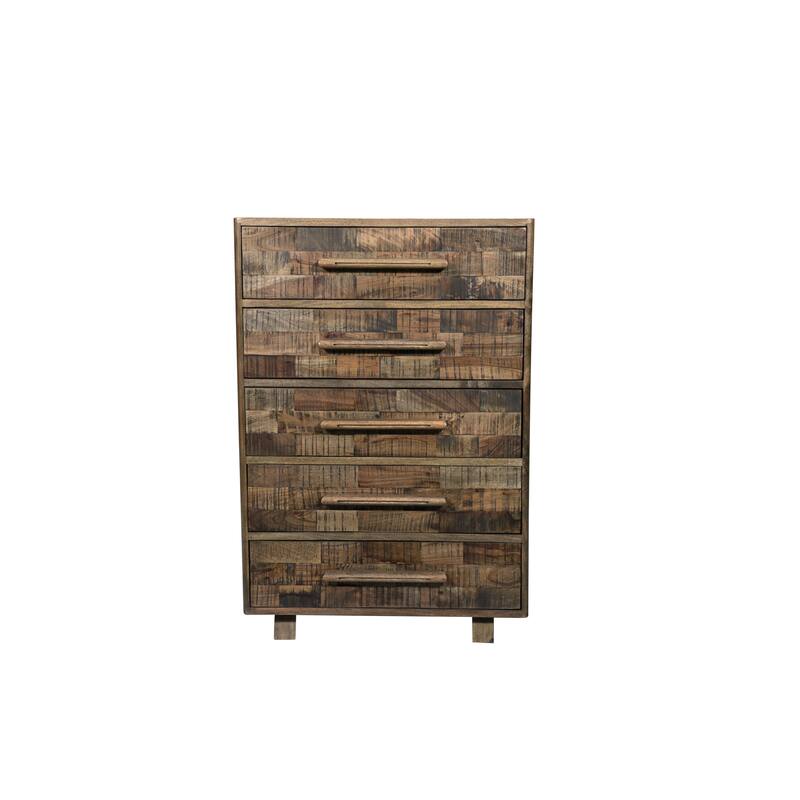 Solid Wood Bedroom Chest with 5 Drawers
