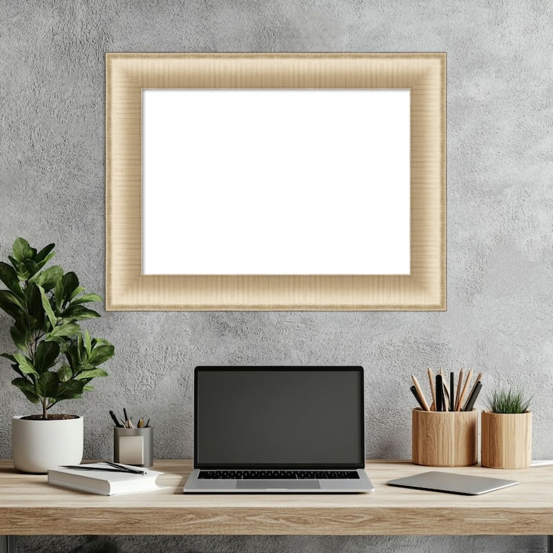 Amanti Art Elegant Brushed Honey Framed Dry Erase Magnetic Board