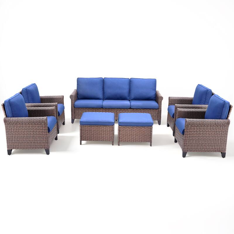 Pocassy Outdoor Sofa Swivel Chairs Patio Chair Funiture Set