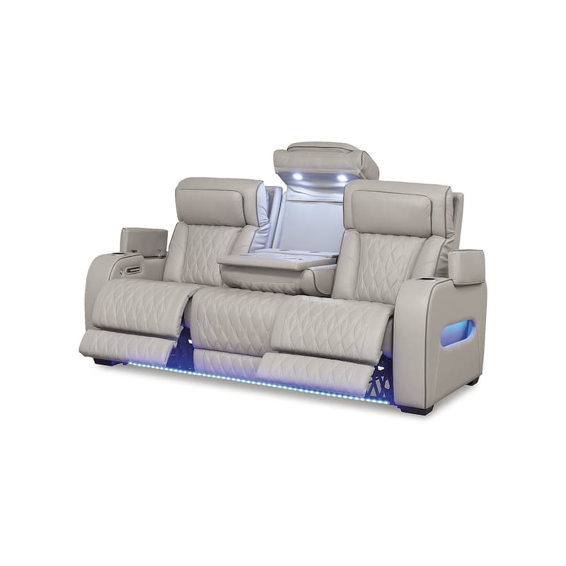 Signature Design by Ashley Boyington Gray Power Reclining Sofa - 86" W x 38.5" D x 44.5" H