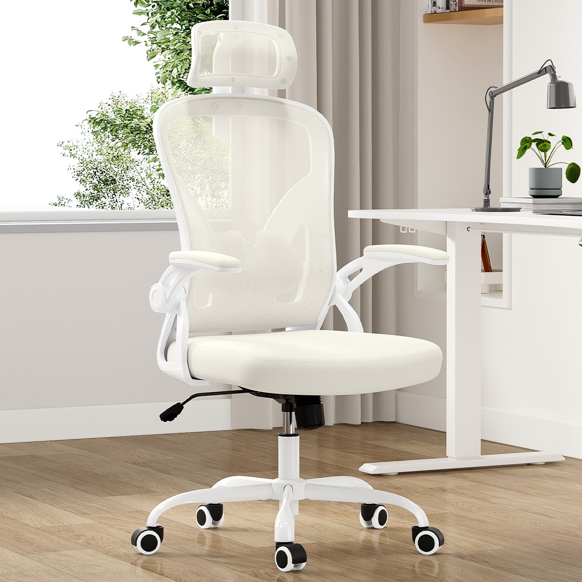 Ergonomic Office Chair, Home Office Desk Chair with Headrest, High Back Computer Chair with Adjustable Lumbar Support