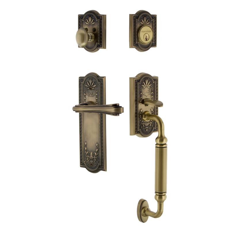 Nostalgic Warehouse Meadows Left Handed Sectional Single Cylinder - Antique Brass