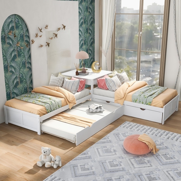 L shaped deals corner twin beds
