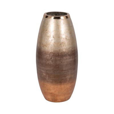 Sagebrook Home Curved Glass Vase, Glass/Metallic, Multi Finish, 17,24,31 Inch