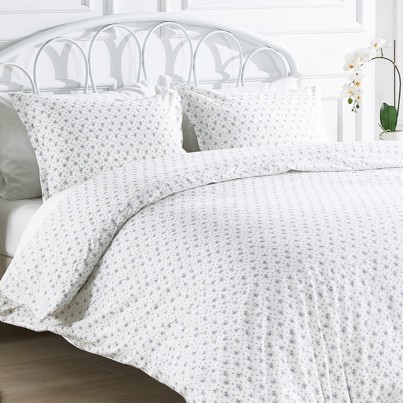 Bedford Percale Cotton La Fleur Purple Duvet Set